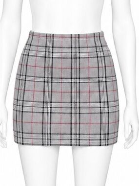 Gray Plaid Mini Skirt size small